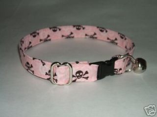 skulls on pink print kitten collar collars cat time left