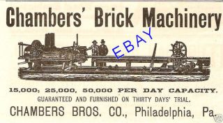 1893 chambers brick making machine ad press machinery time left