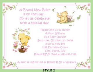 classic pooh baby shower invitations all in 1 game pk