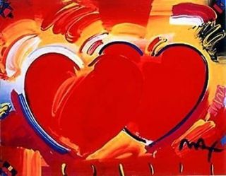 peter max double heart matted  32 00