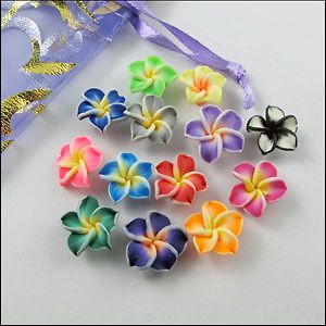 30Pcs Mixed Polymer Fimo Clay 5 leaves Flower Spacer Beads 12mm E304 