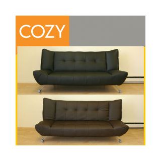 modern bonded leather futon sofa bed sleeper couch new time