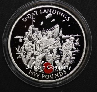 2004 gibraltar d day silver proof £ 5 five pound