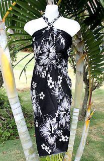 Plus Size Sarong Beach Coverup Skirt Wrap Dress ~BLACK WITH LARGE 