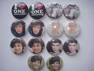 14 1D one direction button pin backs or badge party favors or 