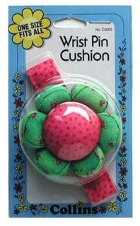 COLLINS DAISY WRIST PIN CUSHION 2” DIA. WITH ADJUSTABLE STRAPS PART# 