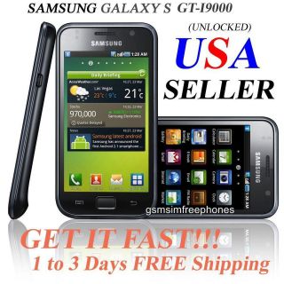 Samsung Galaxy S GT I9000 Black SMART ANDROID (Unlocked) AT&T/TMobile 