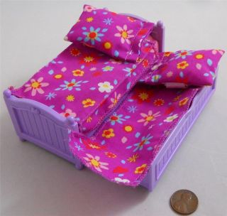 Fisher Price Loving Family Dollhouse Kids Trundle Bed Pink Purple 