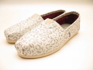 womens toms classic slip on silver snow leopard