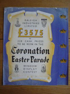Unusual RALEIGH BICYCLES WINDOW DRESSING COMPETITION 1953 Brochure 