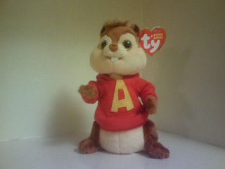 Super Rare *Alvin* Ty Beanie Baby Chipmunk 2008 DVD Version HTF CUTE 