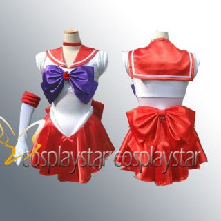 Sailor Moon Sailor Raye Mars Cosplay Costume With Tiara, Glove