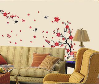 Plum Blossom Flower Removable Wall Sticker Decor Decal Room Background 
