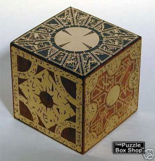  MAHOGANY ETCHED BRASS HELLRAISER PUZZLE BOX CUBE HORROR CHRISTMAS