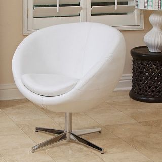 Newly listed Sphera Modern Design White Leather Swivel Accent Chair