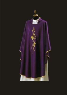 catholic chasuble vestment made in italy purple cas102 by tailor