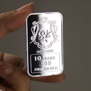 Newly listed 10 Grams 999 Fine Silver Bar / Good Luck SB010