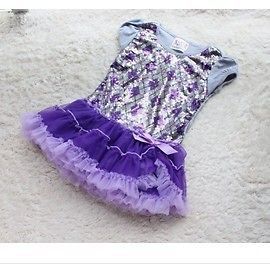   Girls Boutique Purple and Gray Sequin Sparkle Petti Princess Dress