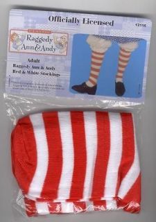 raggedy ann andy elf socks stockings red and white
