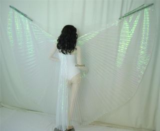 Egyptian Belly Dance Costume White Rainbow Isis Wings MEGA SALE 