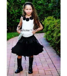 Pure Black FULL POSH Pettiskirt Skirt Party Dance Tutu Dress Kid For 