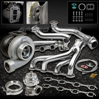 GT45 6PC TURBO KIT TURBOCHARGER+MANIFOLD+CROSS PIPE 79 93 FORD MUSTANG 