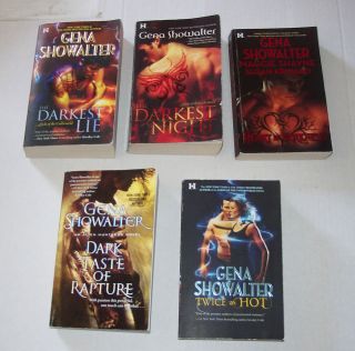 Lot 5 books Gena Showalter Lords of Underworld Alien Huntress Darkest 
