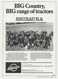 vintage 1983 shibaura tractor range advertisement from australia time 