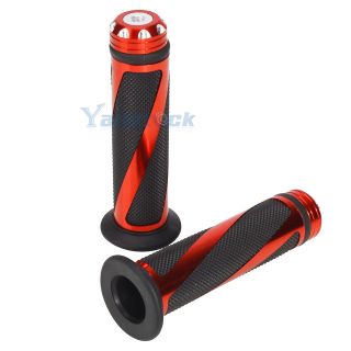 Motorcycle Scooter Handle Bar Grips 132mm New Aluminum Hand Grips Red