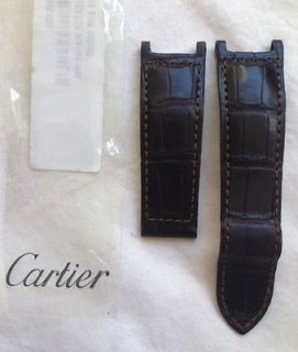geniune cartier pasha 21mm brown alligater mat short strap band