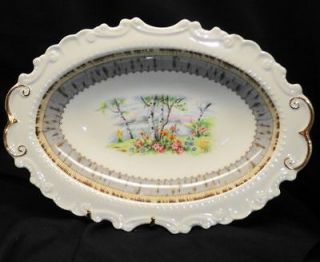 royal albert silver birch oval scalloped regal tray dish from