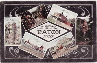 beautiful multiview postcard of raton nm 
