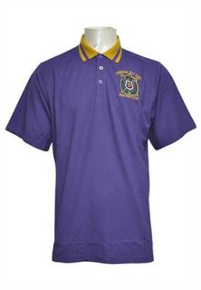 omega psi phi shield crest solid color polo golf mens