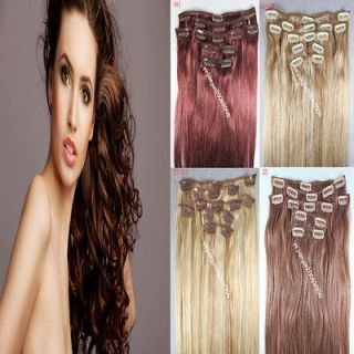   16/18/20 4 Color Remy 7pcs Clip In Real Human Hair Extensions 70G