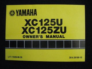 yamaha 1988 xc125 xc 125 riva original owners manual time