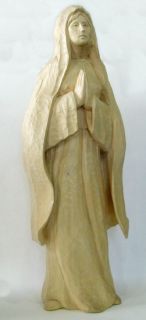 Wood carving Original by IVAN WHILLOCK Powerful Madonna statue 