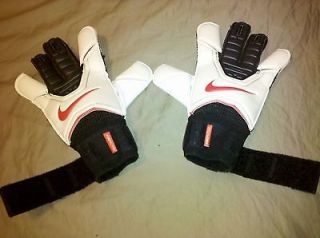 Nike GK Soccer Goalie Gloves   Beltlock   White/Black/Red  Brand New 
