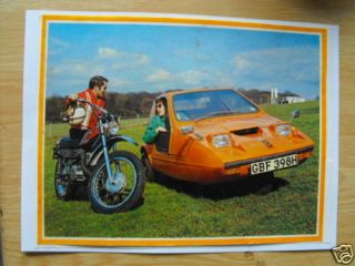 1970 bond bug motorcycle laminated poster print from united kingdom
