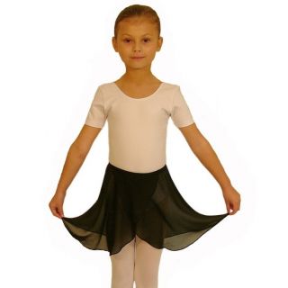 girls black chiffon ballet dance wrap skirt age 3 12yrs