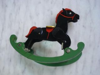 antique child wooden toy rocking horse from bulgaria time left