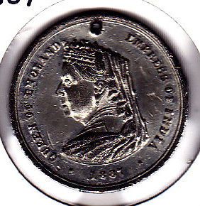 1887 queen victoria of england jubilee medal 32mm from canada