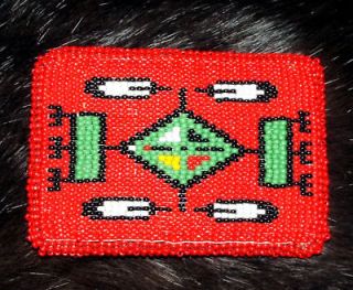 belt buckle native american indian beadwork red 15 expedited shipping