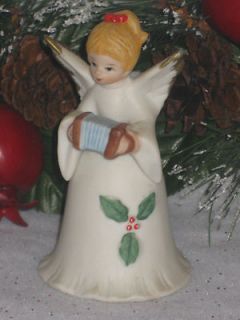Brinns of Pittsburgh bisque angel Christmas bell Vintage Japan
