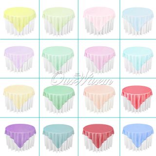 10 Organza Table Overlay Cloth 72 Square Wedding Party Supply Sheer 