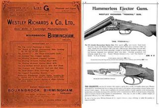 westley richards co 1912 export list g gun catalog