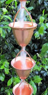 new copper rain chain large cup bell 8 ft time