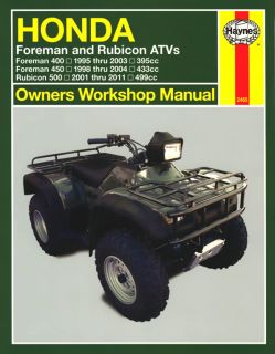 Honda Foreman Rubicon ATV TRX400 TRX450 TRX500 1995 2011 Haynes Manual 
