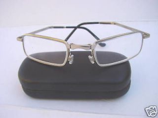 Newly listed FOLDING READING GLASSES SPRUNG ARM HARD CASE +4.0 F1