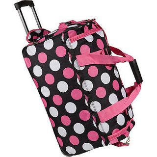 rockland luggage 22 rolling duffle bag multi pink expedited shipping 