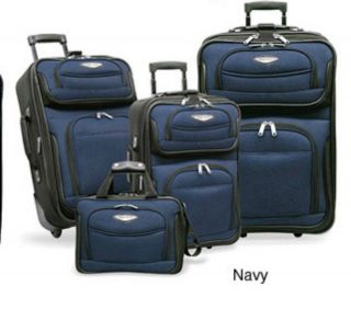 Travelers Choice Amsterdam 8 piece Luggage Set   Navy